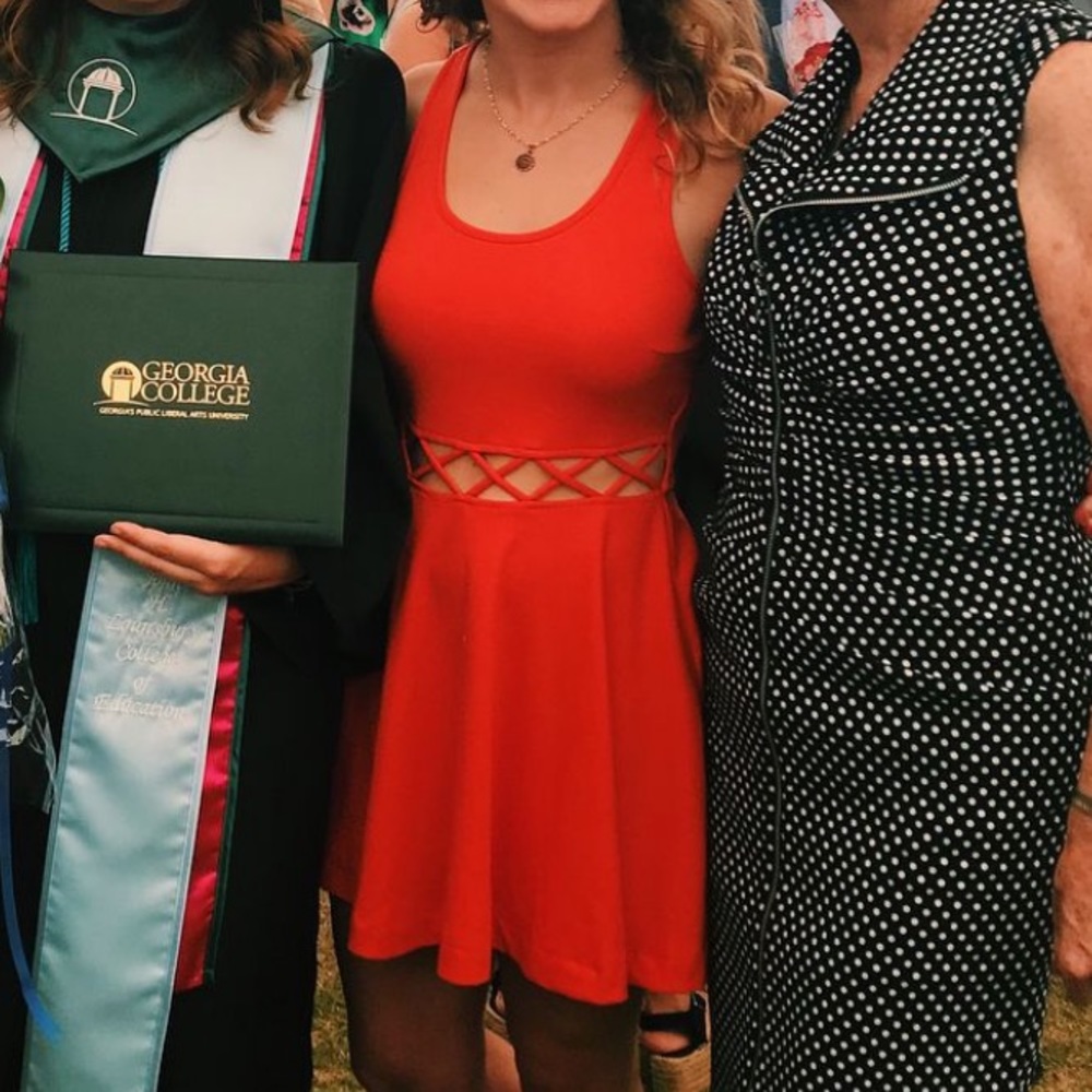 Beautiful Orange Dress with waist design